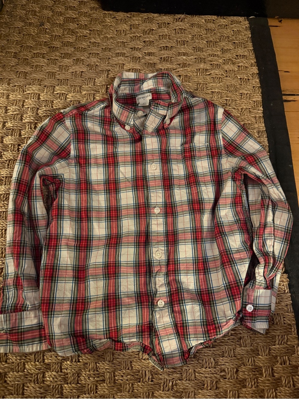 Crewcuts Red and White Plaid Button-Down Shirt